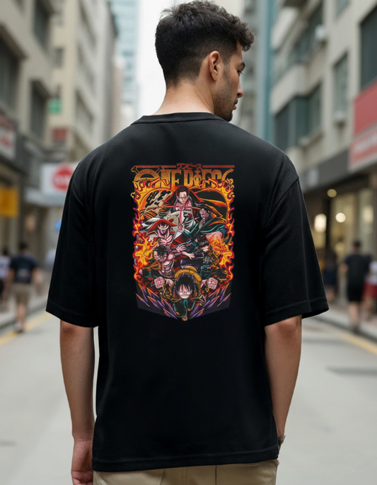 Straw Hat Legacy – Luffy Fire Trio Tee